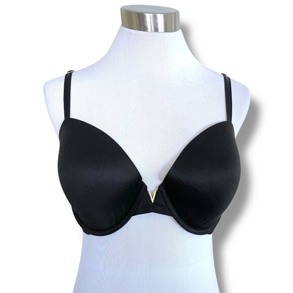 Victorias Secret 36D Bra Black Perfect Coverage Underwire Multiway Straps Lined - Picture 3 of 7